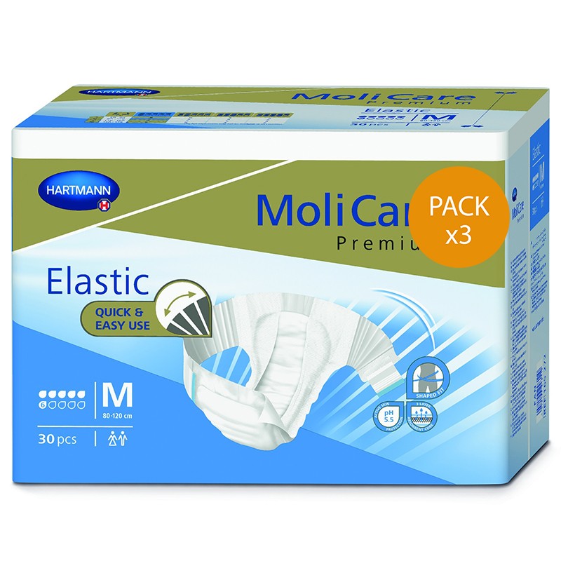 Confezione da 3 MoliCare Premium Elastic - M - 6 gocce Hartmann Molicare Elastic - 2 Confezione da 3 MoliCare Premium Elastic - M - 6 gocce Hartmann Molicare Elastic - 2