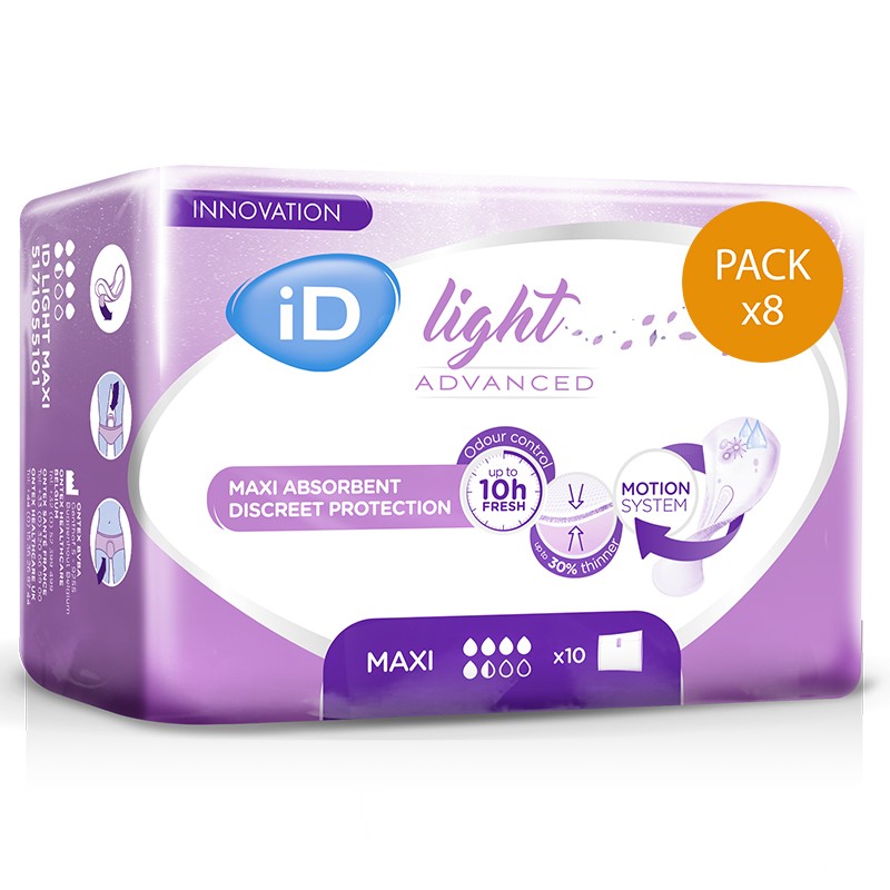 Confezione da 8 confezioni di ID Light Maxi Ontex ID Light - 1