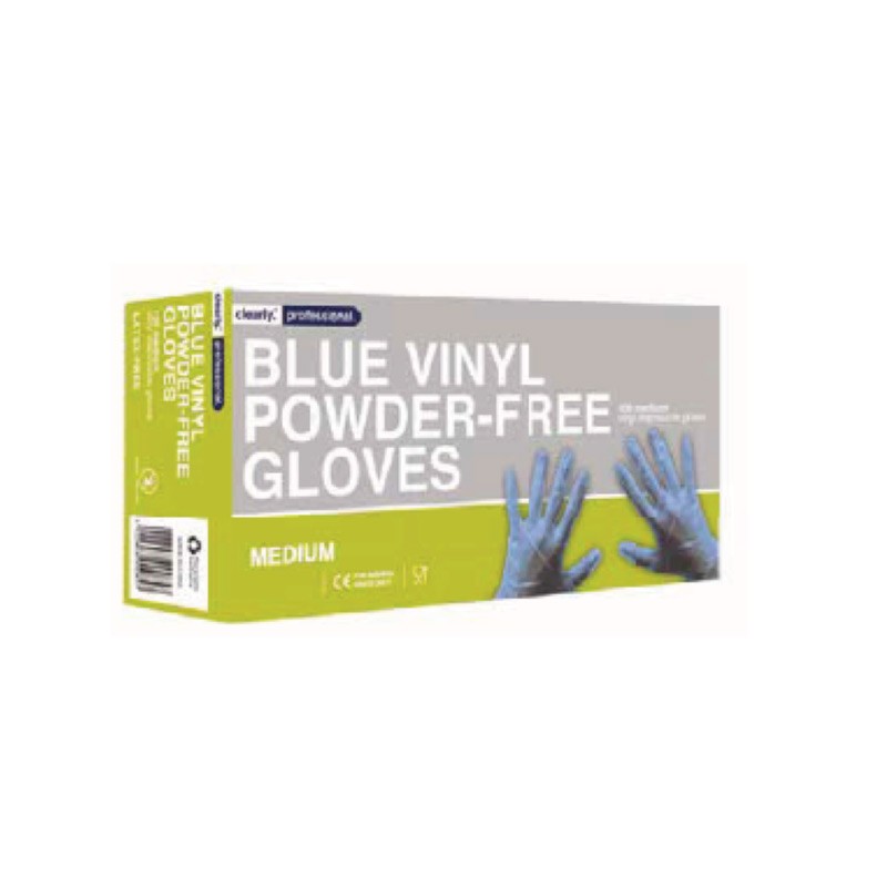 Gants Vinyle Bleu non poudrés EUROPACKAGING - 1