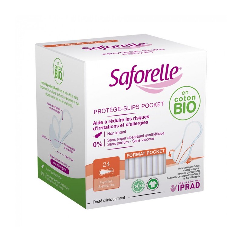 Saforelle - Protège-Slips Pocket en Coton Bio (x24) Saforelle - 1 Saforelle - Protège-Slips Pocket en Coton Bio (x24) Saforelle - 1