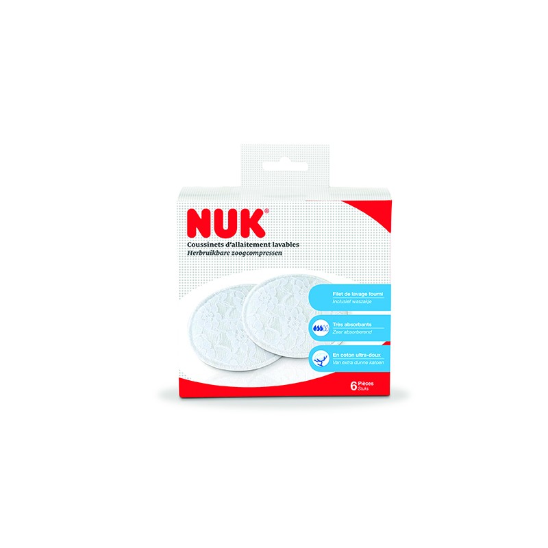 NUK - Coussinets d'allaitement lavables (x6)  - 1