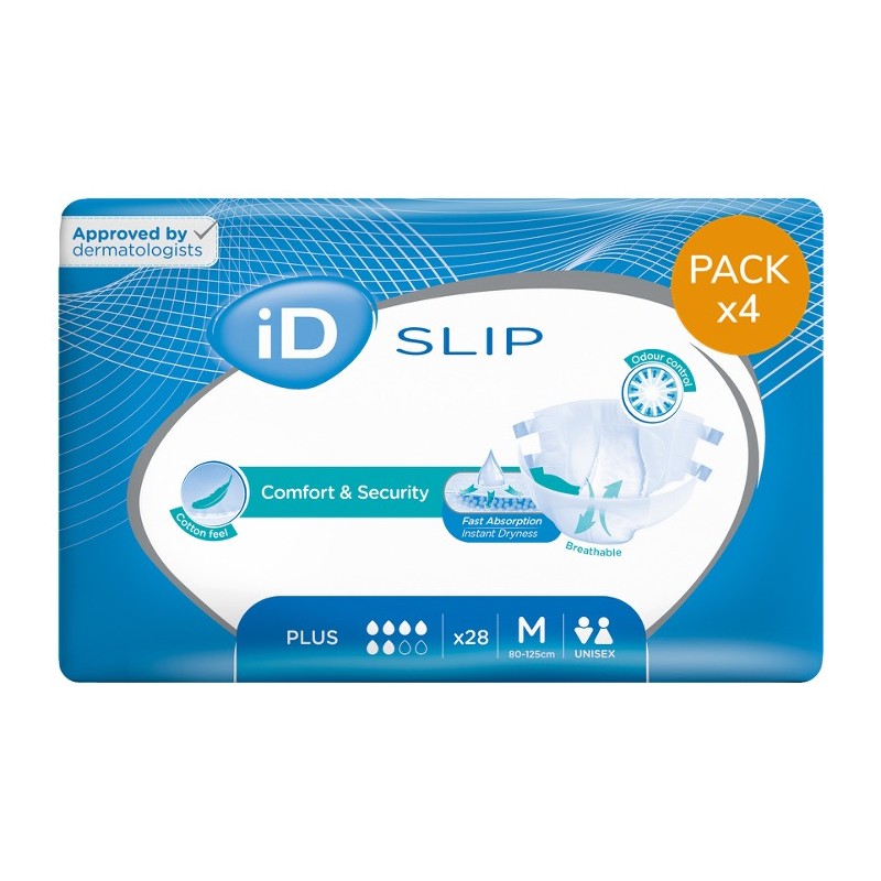 Confezione da 4 buste di ID Expert Slip M Plus Ontex ID Expert Slip - 1 Confezione da 4 buste di ID Expert Slip M Plus Ontex ID Expert Slip - 1