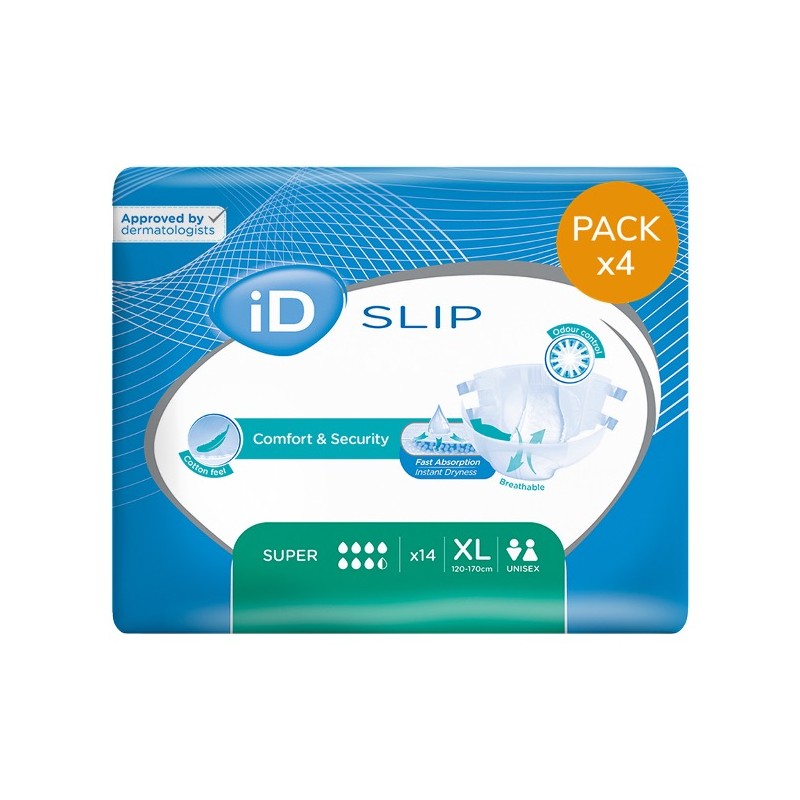 Confezione da 4 buste di ID Expert Slip XL Super Ontex ID Expert Slip - 1