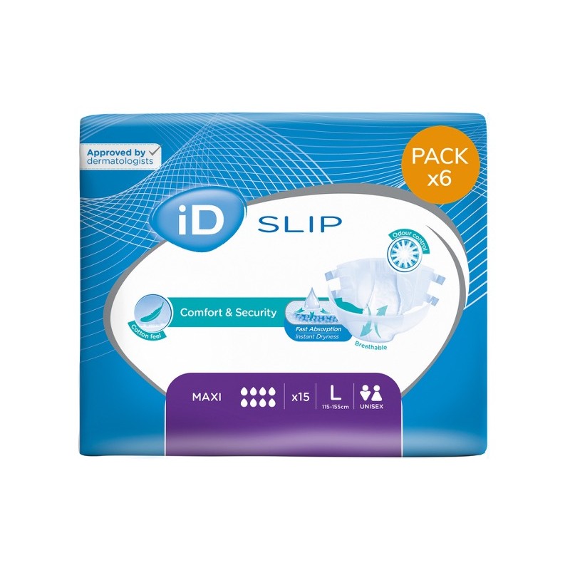 Confezione da 6 buste di ID Expert Slip L Maxi Ontex ID Expert Slip - 1