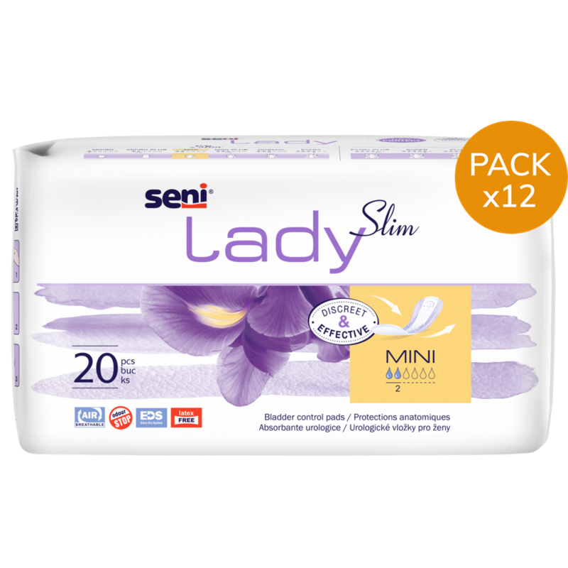 Seni Lady Slim Mini - Confezione da 12 bustine - Protezione Urinaria Donna Seni - 1