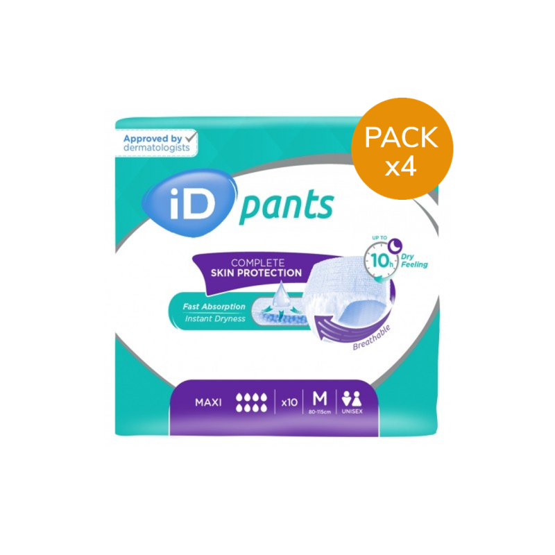 Ontex-ID Pants M Maxi - Confezione da 4 bustine - Slip/Pantaloni Assorbenti Ontex ID Pants - 1