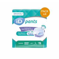 Ontex ID Pants L Super - Confezione da 4 bustine (nuovo) - Slip/Pantaloni assorbenti Ontex ID Pants - 4