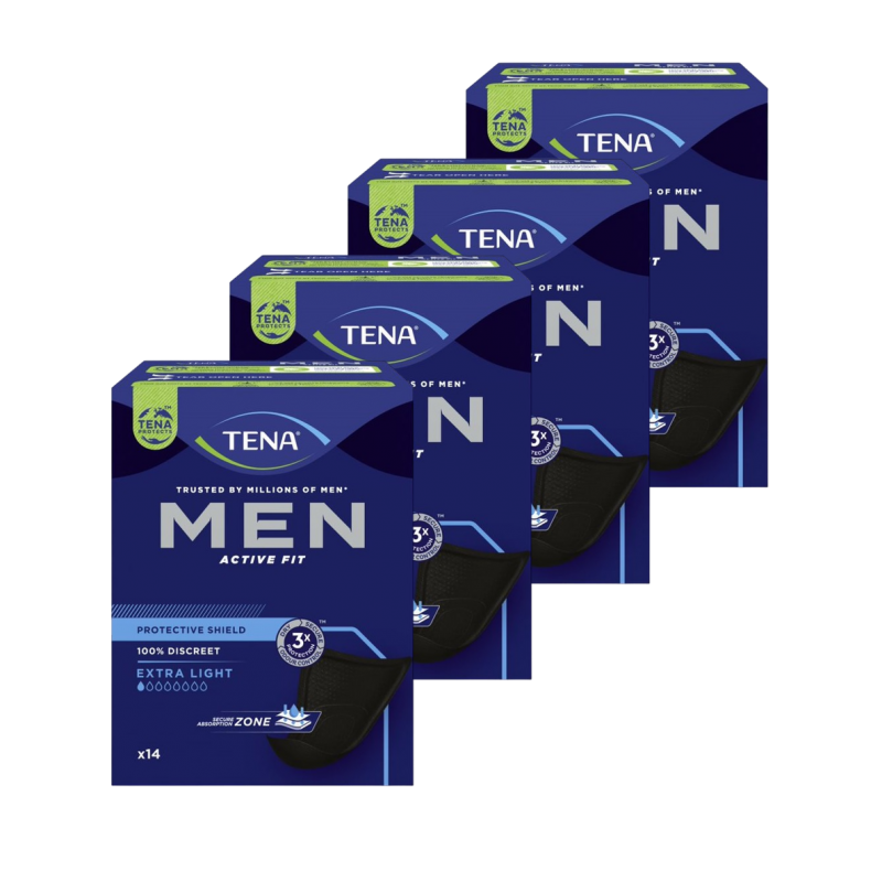 TENA Men Extra Light - Assorbenti uomo - Confezione da 4 bustine Tena Men - 7