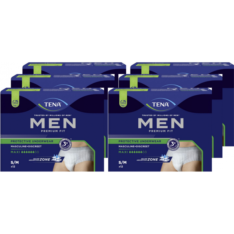 TENA Men Premium Fit - Medium - Confezione da 6 bustine Tena Men - 7
