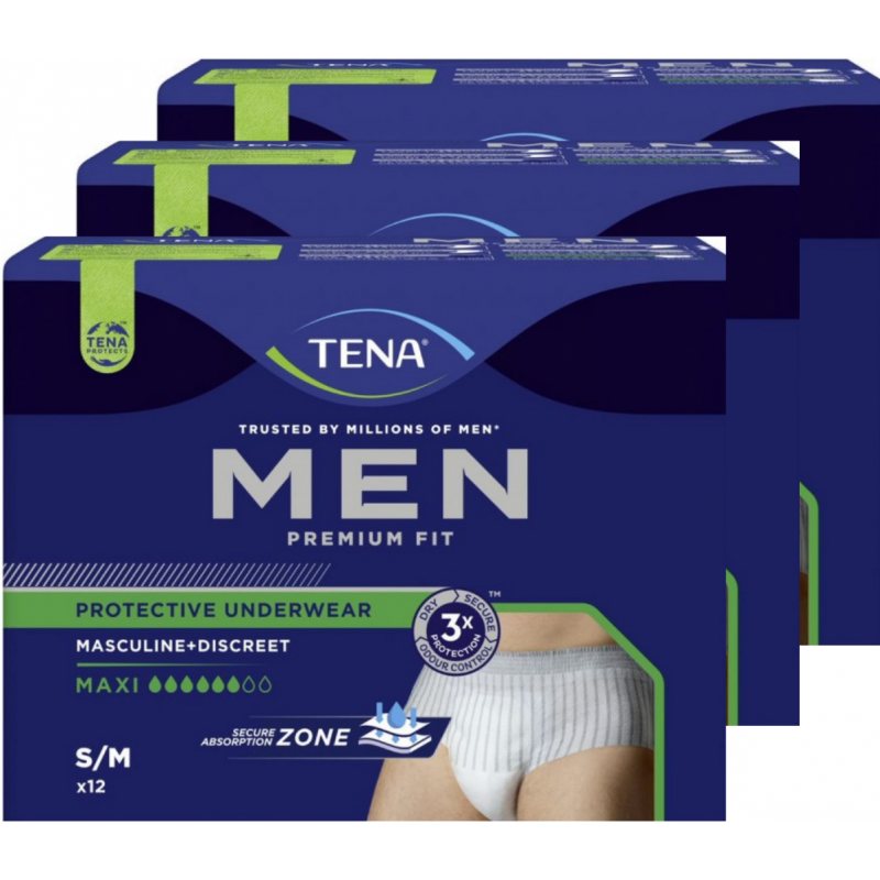 TENA Men Premium Fit - Medium - Assorbenti uomo - Confezione da 3 confezioni Tena Men - 6