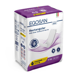 Egosan Rectangular Pad - Pannoloni rettangolari con barriera 13,5 x 45 cm