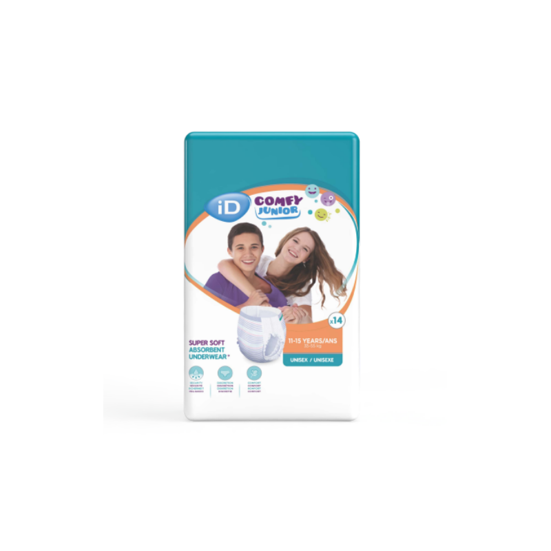 iD Comfy Junior 11-15 anni (35/55 kg) -  Slip assorbenti / Pantaloni per bambini Ontex ID Comfy Junior - 1